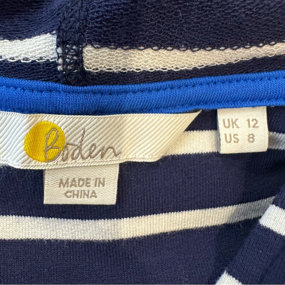Boden Imelda Navy and White Striped Hooded Dress - Picture 7 of 8